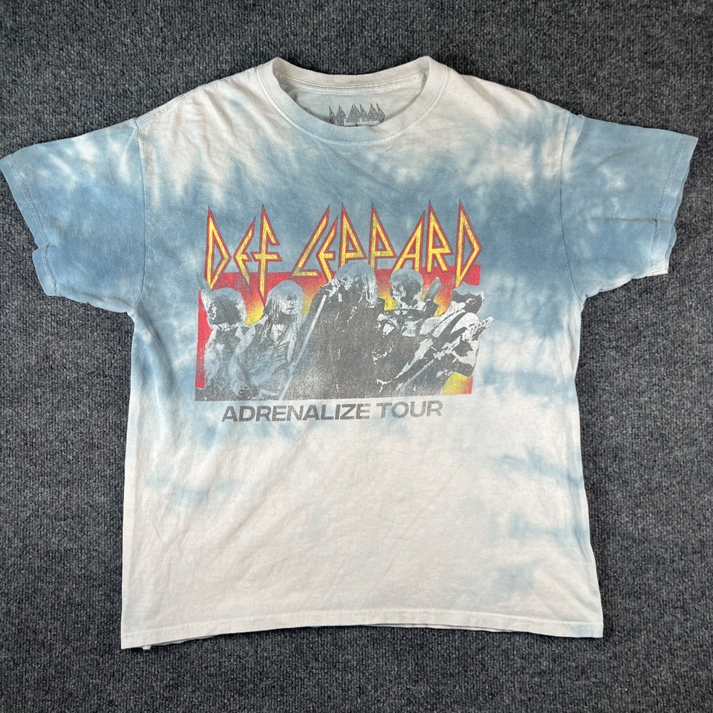 Def Leppard Adrenalize Tour Blue Adult M/L T-Shirt